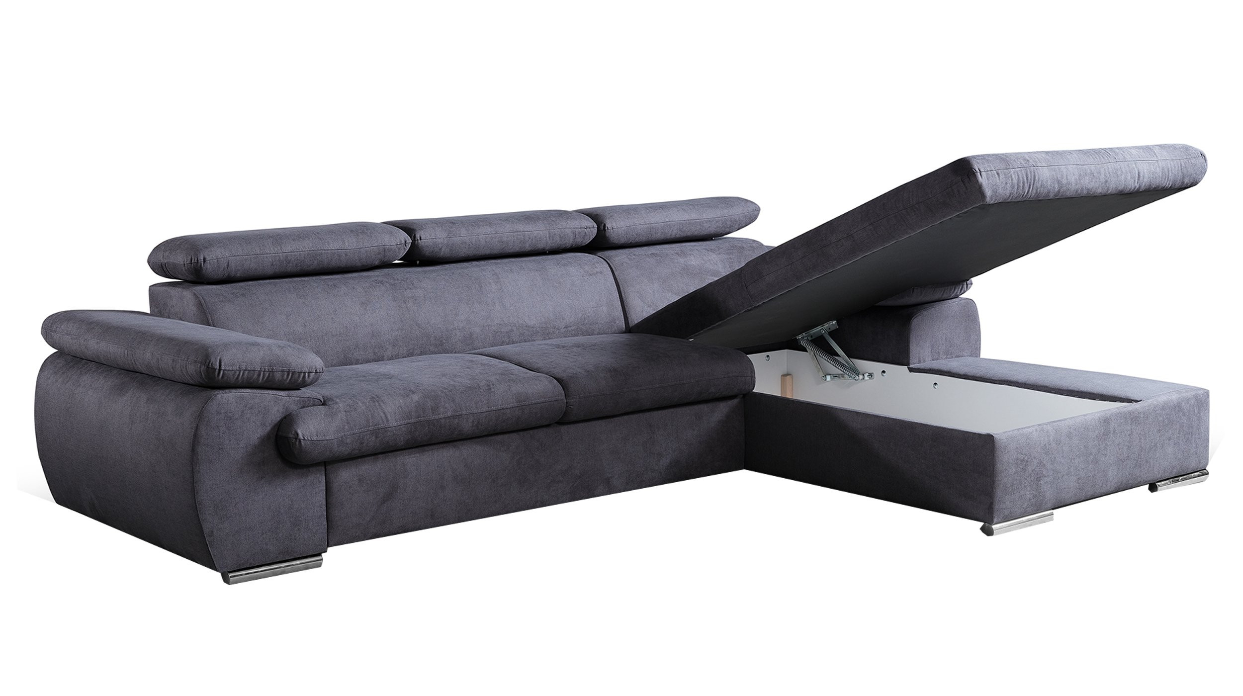 Ecksofa Mit Schlaffunktion Grau 284 X 196 Cm - Coal for Günstige Ecksofas Mit Schlaffunktion