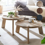 Finebuy Design Couchtisch 2Er Set Mango Massivholz Wohnzimmertisch intended for Wohnzimmertisch Rund Holz