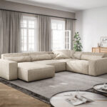 Wohnlandschaft Sirpio Xl 360X260 Cm Cord Beige Recamiere Variabel | Delife throughout Wohnlandschaft Beige